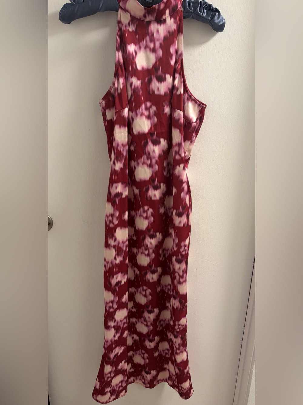 Scoop Red Pink Floral Halter Neck Midi Dress Size XS